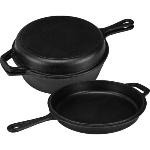 Cast Iron Frying Pan Non-stick Uncoated Saucepan Egg Pancake Cooking Pan Home Kitchen Outdoor BBQ Skillet