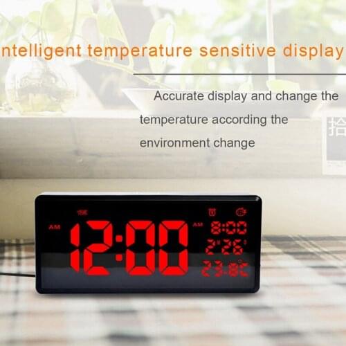 Digital Clock with FM Radio LED Mirror Display Alarm Clock Kids with Ultra-Clear and Easy to Use Home Office