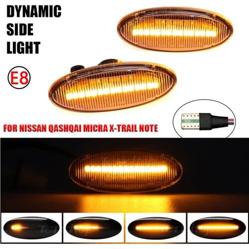 Dynamic LED Streamer Strip Turn Signal Light Side Repeater Lamp Car Styling For Nissan Juke F15 Micra K12 K13 Nissan Note E11