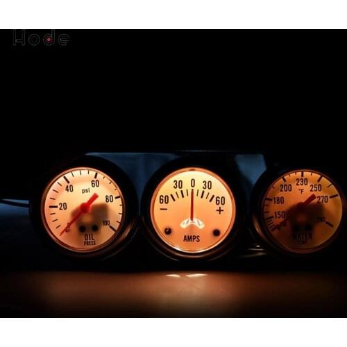 Dragon Gauge 3-In-1 Kit Car Gauge (Voltage + Water Temperature + Oil Press) Triple Meter Black Holder Датчики температуры