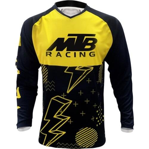 2021 Explosions MTB Man Racing Downhill Jersey Mountain Bike Motorcycle Team Cycling Jersey Bicycle Breathable Long Sleeve