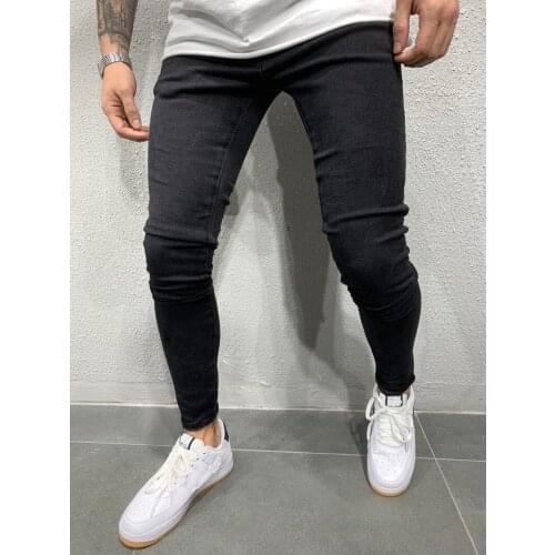 Mens Elasticity Skinny Jeans Slim Pencil Trousers Blue Classic Business Denim Jeans Motorcycle Jeans Pants Party Work Basic Men