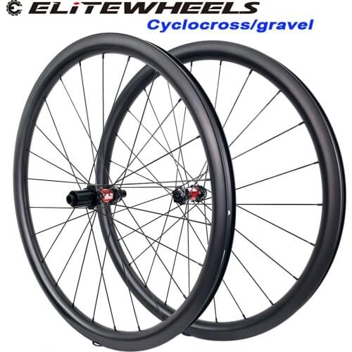 ELITEWHEELS DT Swiss 240 Road Disc Brake Cyclocross Wheelset Gravel Bike Wheelset 700c Carbon Tubular Tubeless Rim Sapim Spoke
