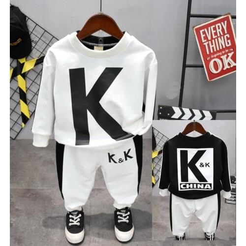 Children Spring and Autumn clothing kids long T-shirts and pants 2cs/set casual boys fashion sets 2-6years