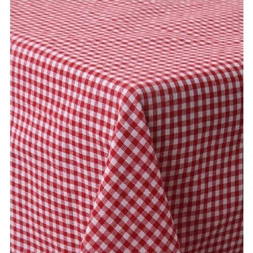 Gingham Red Table Cloth Cotton 170x170 cm Picnic Birthday Party Bbq Tableware Cloth Home Outdoor Table protective Case