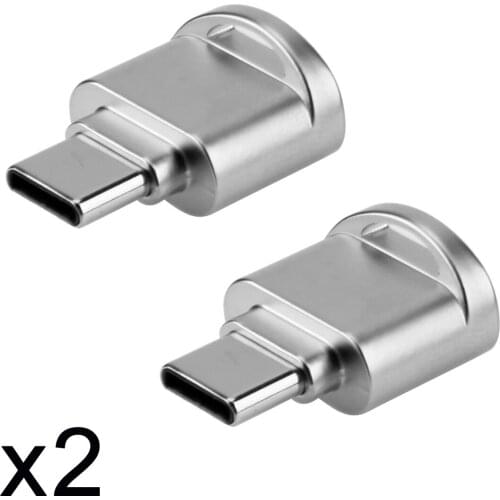 Jimier USB-C USB 2.0 Type C to Micro SD SDXC TF Card Reader Adapter for Laptop & Cell Phone 2pcs