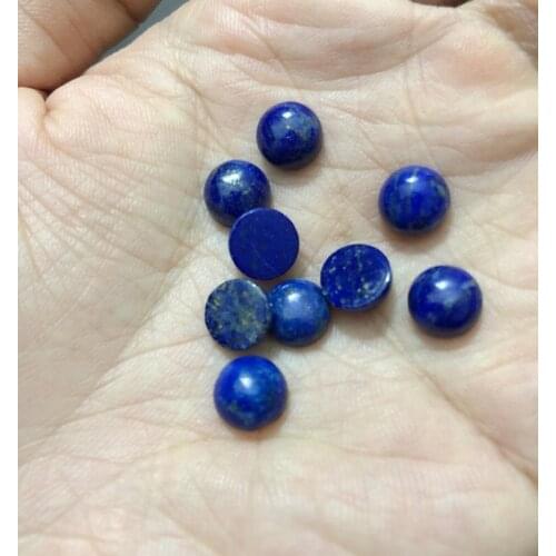 High Quality Natural Lapis Lazuli stone Cabochons 8mm round Semi precious stone jewelry cabochons 10pcs/lot