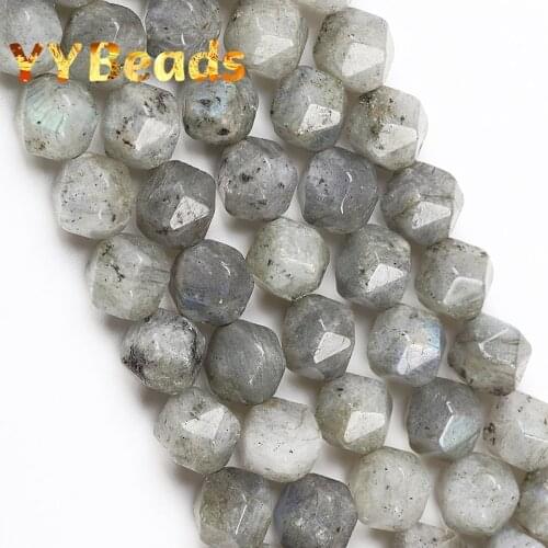 5A Quality Faceted Gray Larvikite Labradorite Beads 6 8 10mm Loose Charm Beads For Jewelry Making DIY Bracelets Women Necklaces