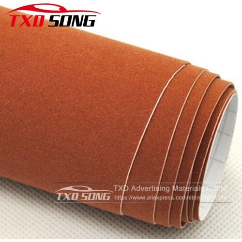 Like Real suede fabric material brown Velvet Film car wrapping velvet vinyl film Automotive Decals sticker 10/20/30/40/50X135CM