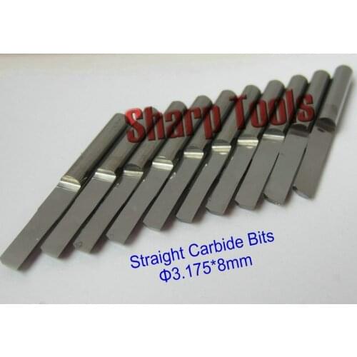 10PC/Set 3.175*8MM One Flute Half Straight Router Bit, SHARP Solid Carbide End Mill Cutter CNC Router Bits for Wood Milling Tool