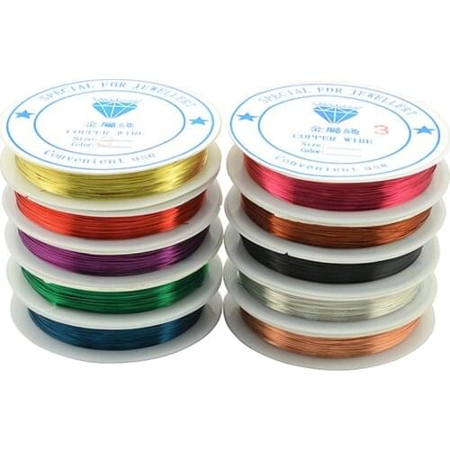 Copper Wire 0.25/0.3/0.4/0.5/0.6/0.7/0.8/1.0mm Green Copper Color 1 Roll 2.5/3.5/4.5/6.5/10/15/30/40 M Beading Cord Findings DIY