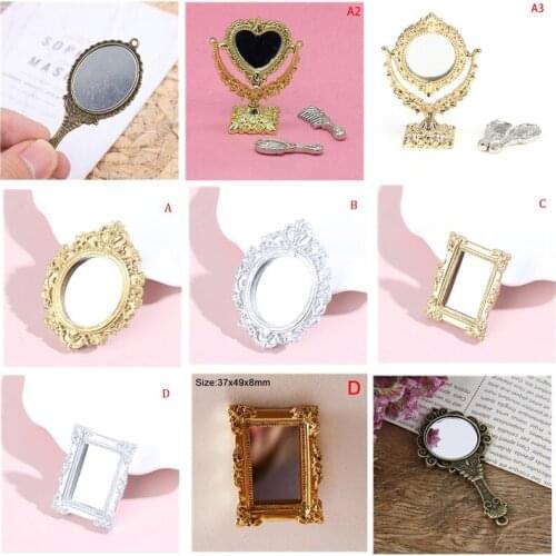 1/12 Dollhouse Miniature Mirror Model Bathroom Dressing Accessories Furniture Decoration