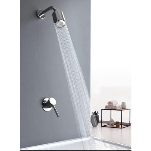Fashion simplicity brass strong bathroom shower faucet set shower spray set cold hot wall mounted shower valve Chrome plated