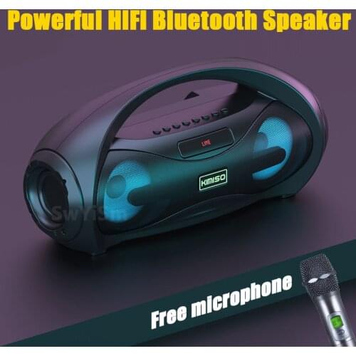 Powerful Bluetooth Speaker with Mic Wireless Portable Column Home Theater Music Center System 4D Stereo Subwoofer caixa de som