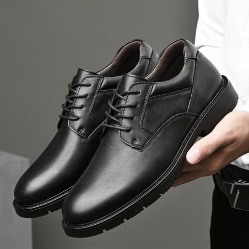 Mens dress shoes full grain leather for business formal shoes office male british style