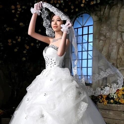 New White Ivory Cathedral Length Lace Edge Bride Wedding Bridal Veil 2023