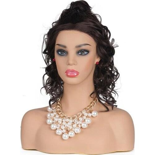 New Female Realistic Mannequin Head PVC Hat Glasses Diamond Necklace Display Mold Stand Wig Display Manikin Head