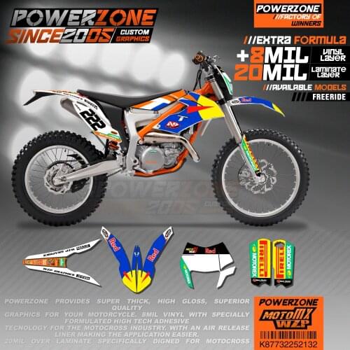 PowerZone Custom Team Graphics Backgrounds Decals 3M Stickers Kit For KTM Freeide 2012-2019 132