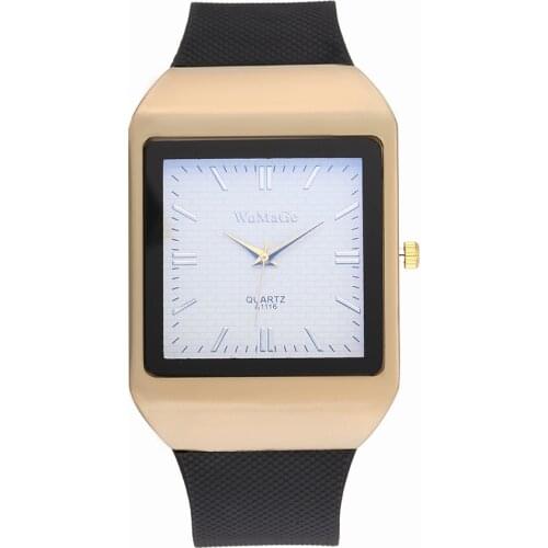 2018 Luxury Lady Square Dial Watches Women Fashion Dress Clock Simple Stylish Analog Silicone Quartz Saats Montre Femme