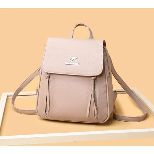 Anti-theft PU Leather Backpacks Women Fashion Shoulder Bags Travel Backpack School Bags2021 Large Capacity School Shoulder Bag