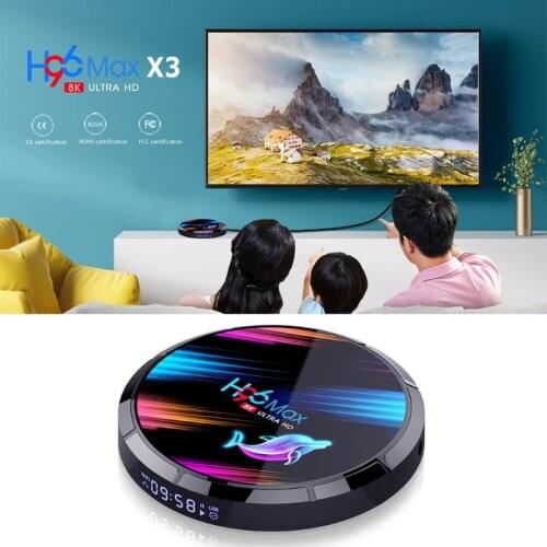 H96 MAX X3 Smart TV Box S905X3 2.4G/5G Wifi BT4.0 Media Set Top Box 4+32GB/64GB/128GB for An-droid 9.0 Systems