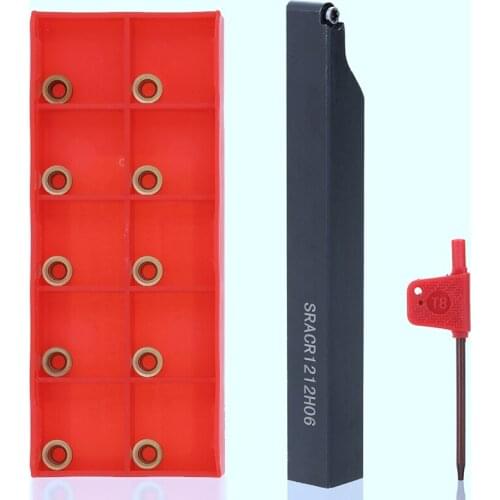 SRACR1212H06 Holder +Indexable Boring Bar Wrench+10PCS Carbide Insert Blades for Lathe Turning Tool Machine Tool Sets