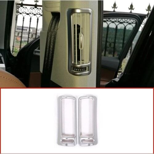 Car Styling interior Rear Side Door Air Conditioning AC Vent Outlet Stickers Frame Fit For Audi Q7 2014-2017 Car Accessories