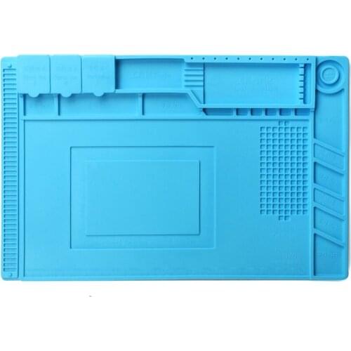 Heat Insulation Silicone Pad Desk Mat 45x30cm Maintenance Platform for BGA Soldering Repair Station with Magnetic Section Tools