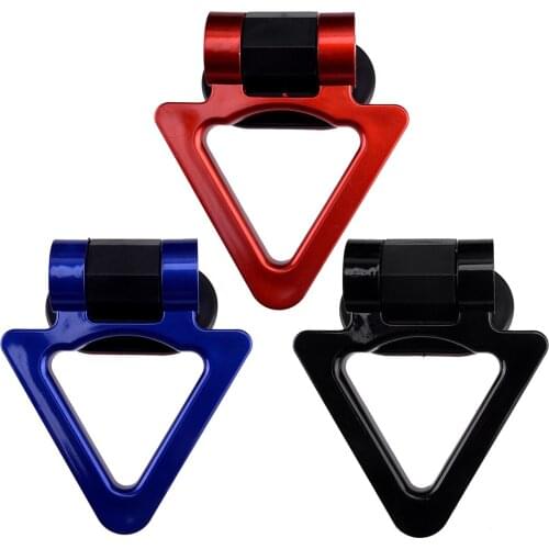 Universal Car Exterior Triangle Track Racing Tow Towing Hook Look Decoration Red/ Blue/ Black