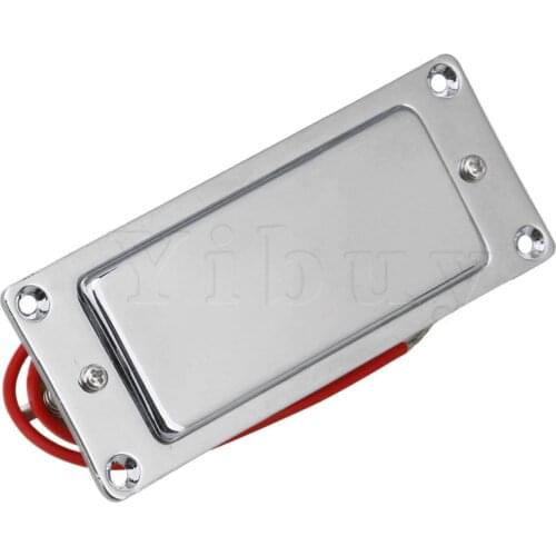 Yibuy Silver Mini Double Coil Humbucker Electric Guitar Pickup Closed 92x37mm