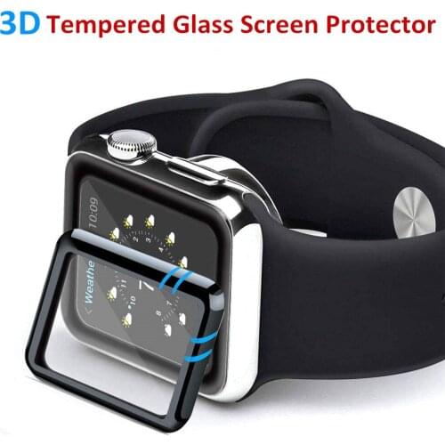 3D Tempered Glass Protector for Apple Watch SE Series 6 5 4 3 2 Bubble Free Anti-Scratch Screen Film for iWatch 40/44MM 38/42MM