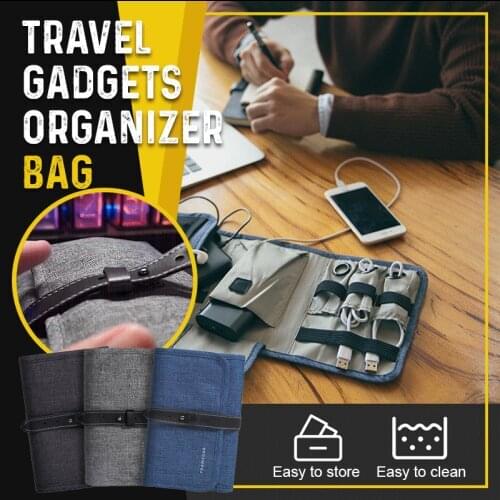 Travel Gadgets Organizer Bag Roll up Storage Bag Travel USB Data Cable Mouse Roll-up Pouch For Key Coin Chargers Storage Bags