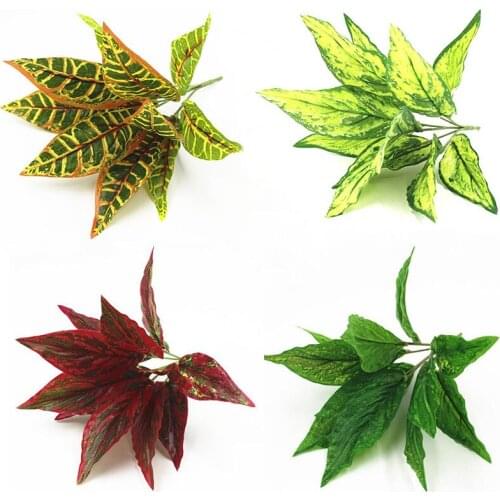 1pcs Artificial Plants Green Grass Plastic Plant Wall Garden Home Decoration Artificial Flowers Fake plant Leaves Green Plant