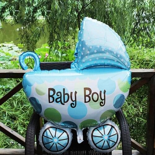 1pcs Mini Car Stroller Aluminum Balloons Foil Balloons Cute Baby Birthday Party Decoration Balloon