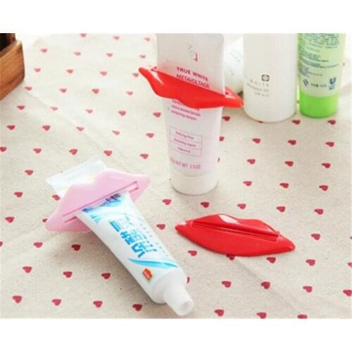 1PC Fun Lips Multifunctional Toothpaste Dispenser Squeezer Rolling Holder Tooth Paste Tube Squeezer Toothpaste Holder Supplies