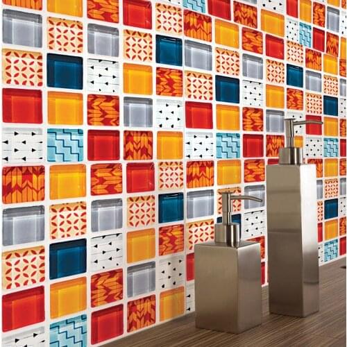 20*20cm*6pcs mosaic self-adhesive waterproof DIY wall artist bedroom bathroom kitchen tile sticker wall sticker