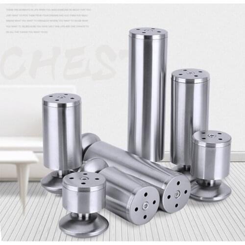 4Pcs Stainless Steel Adjustable Furniture Legs Replacement Sofa Chair Table Desk Cabinet Bed Stand Feet Metal Furniture Feets
