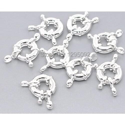 50Pcs Silver Plated Spring Clasps With Attachment Rings For Jewelry Making Charms Component Wholesales 25mm