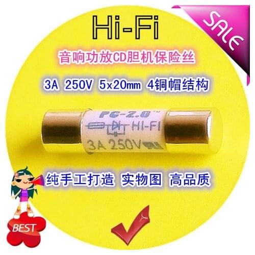 5x20mm 3A 250V HIFI silver plated fuse CD amplifier speaker amplifier audio fuse tube