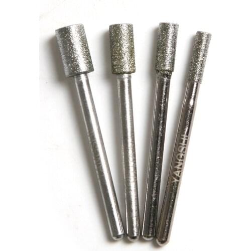 8pcs 3mm Shank Diamond Rotary Drills Burr 3mm to 6mm Grinding Cylinder Drill Bit