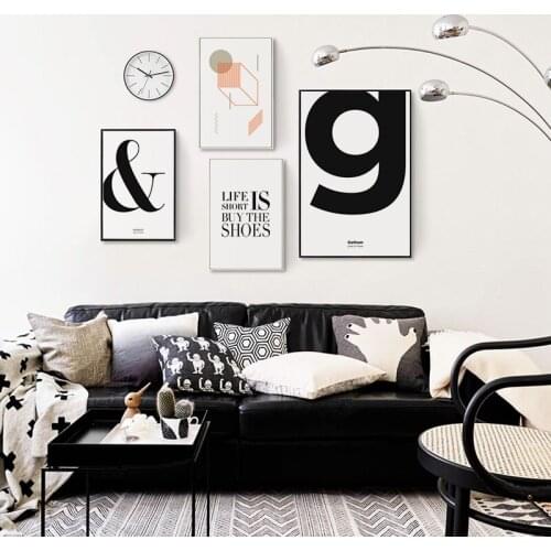 Simple Abstract Letter Irregular Pattern Phrases Canvas Art Painting Print Poster Picture Wall Living Room Home Decoration Mural