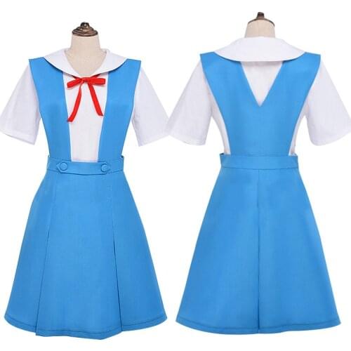 Anime EVA Asuka Langley Soryu Ayanami Rei Cosplay Costume Women Dress Outfit Gilrs School Uniforms