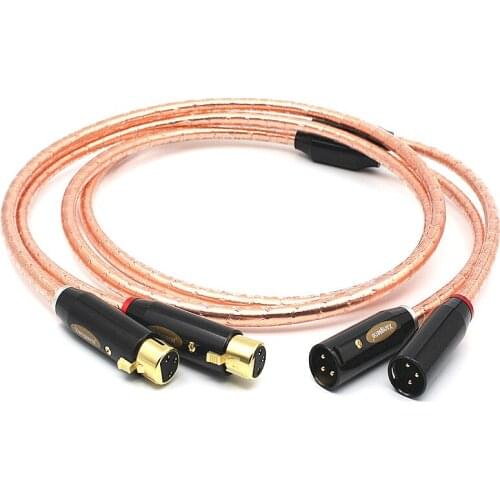 OCC 24K RCA Or XLR HiFi Audio Balance Cable Square Core Copper Line