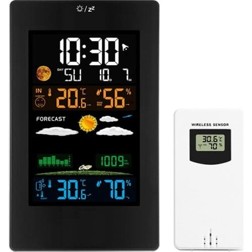 Wireless Weather Station hygrometer digital Thermometer LCD Display Forecast bedside clock in/outdoor
