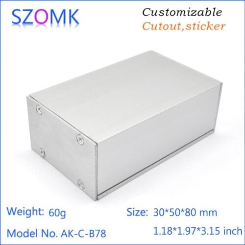 One piece DIY aluminum junction box enclosure for electrical apparatus hardware and metal detector 82*50*30mm