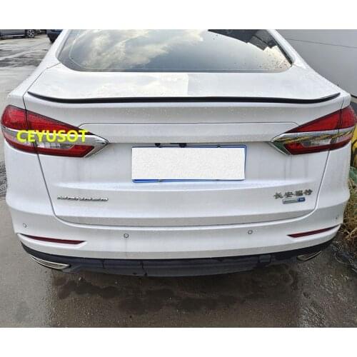 CEYUSOT For NEW Ford Mondeo Spoiler Accessories Car Trunk PU Plastic Black Rear Lip Wing Tail Body Kit Refit Separator 2013-2021