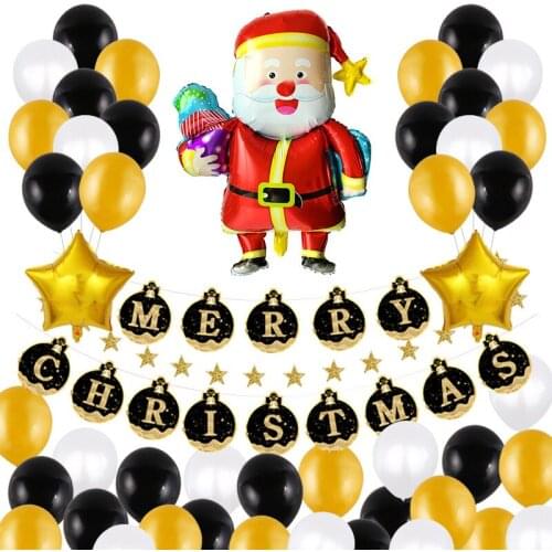 Decoration balloon 16 inch merry christmas letter balloon set christmas party bar shopping mall background decoration balloon
