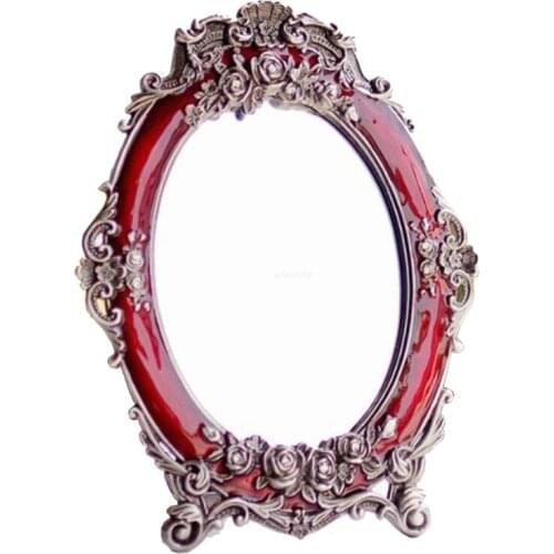 Home wedding mirror red bride red European makeup mirror is the princesss makeup mirror