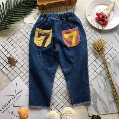 Tonytaobaby Spring New Baby Digital Pocket Jeans Fashion Pants Toddler Boy Pants
