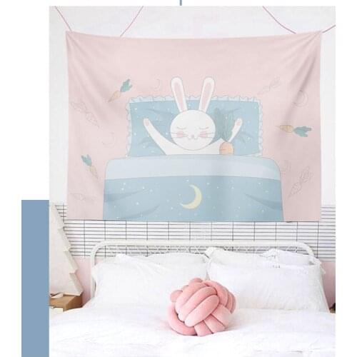 Tapestry Cartoon Ins Background Cloth Hanging Girl Heart Dormitory Large Sofa Wall Tapisserie Covering Tapiz Pared Home Decor